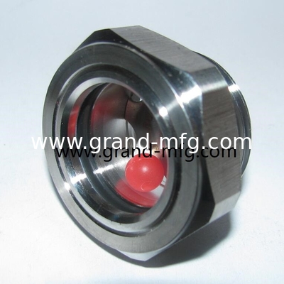 M33X1.5 SS304 fluid level sight glass with big viewing window and locking nut SUS304 sight glass oil gauge