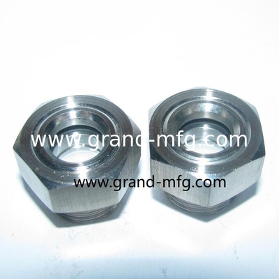 NPT thread 3&quot; 4&quot; food grade SS304 fluid level sight glass with big viewing window  SUS304 sight glass oil gauge