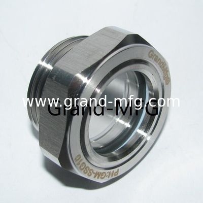 NPT thread 3&quot; 4&quot; food grade SS304 fluid level sight glass with big viewing window  SUS304 sight glass oil gauge