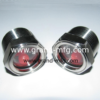 NPT thread 3&quot; 4&quot; food grade SS304 fluid level sight glass with big viewing port  SUS304 sight glass oil gauge