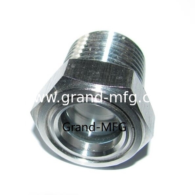 BSP G1 1/4 INCH SS304 Oil Sight Glass Level Monitor With Big Viewing Window And Locking Nut SUS304 Sight Glass Oil Gauge