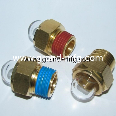 Male NPT pipe threads 1/2 inch domed shaped flow liquid level gauge oil level sight glass indicator for pumps custom
