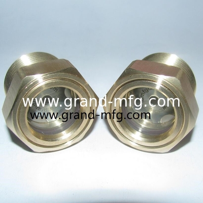 male NPT pipe threads 1/2 inch oil sites with Pyrex glass for truck radiators with natural glass window Brass Oil Sight Glass for Pump Gearboxes Compressor and Power Transmission