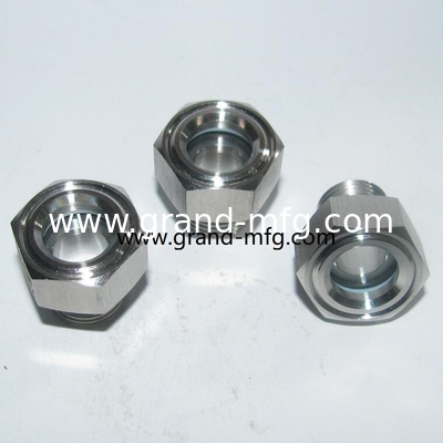 NPT 1/4 pressure stainless steel oil sight glasses SS304 1500PSI  turbine chamber Liquid Sight Glass with Borosilicate Glass Window