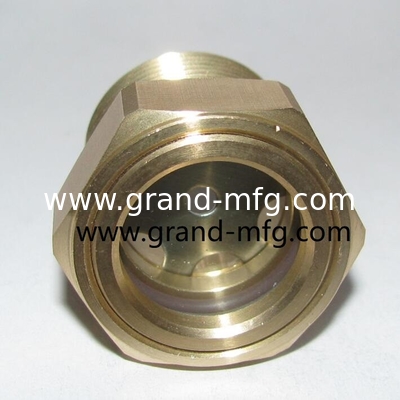 BSP oil sight glass G thread 1&quot; 1-1/4&quot; 1-1/2&quot; brass oil level sight glass with SS reflector no finishing for speed reducer gear box