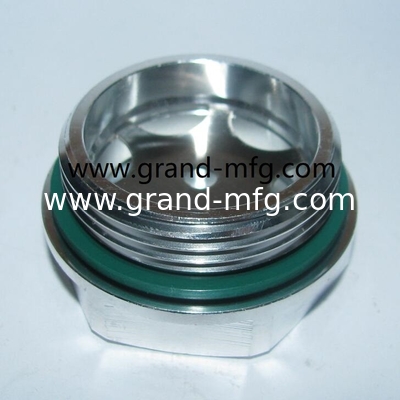 M52X2 Aluminum oil sight glass for blower lubrication system Hex screw-in Oil level sight glass gauge indicatiors Aluminum Oil Level Sight Glass for a Wide Range of Temperatures and Pressures