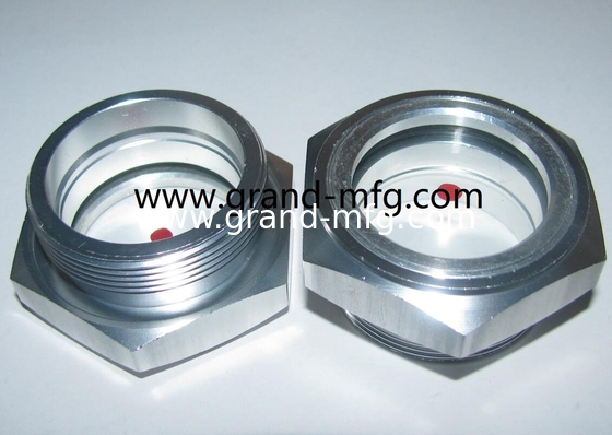 BSP G thread 1/2&quot; 3/4&quot;  1&quot; 2&quot; Blower Oil level indicator sight glass custom available  Aluminum Oil Level Sight Glass for Pump Gearboxes and Compressors