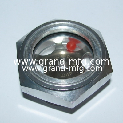 BSP(G thread),Metric thread 11/4&quot;11/2&quot;,2&quot;, Aluminium Visual level sight gauge Oil level Sight Glass for Pump Compressor and Power Transmission Natural Glass Tempered Glass Borosilicate Glass
