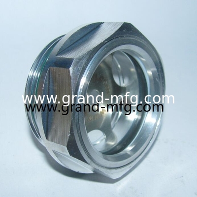male BSP G thread custom blower aluminium oil level sight glasses with 3mm glass Aluminum Oil Level Sight Glass with Viton O-Ring and Stainless Steel Reflector Suitable for Various Applications