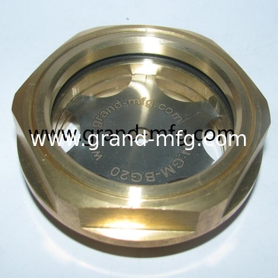 BSP oil sight glass G thread 1&quot; 1-1/4&quot; 1-1/2&quot; brass oil level sight glass with SS reflector no finishing for speed reducer gear box