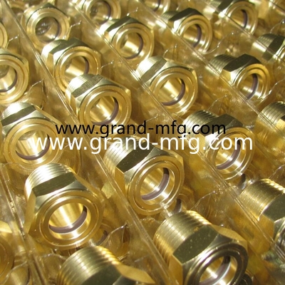 NPT 1/4 inch 1/2 inch hydraulic oil tank brass oil level sight glass with reflector no finishing China GM-BN12 GM-BN38