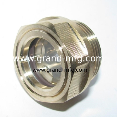 Metric thread M30x1.5 M35X1.5 M42X2 M48X1.5 brass oil level sight glass with reflector no finishing , China