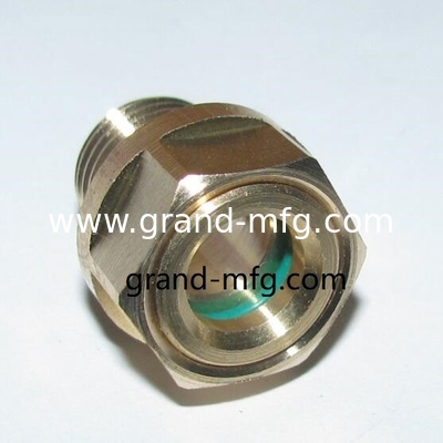 Male thread BSP 3/8 inch oil levels and windows with tempered glass brass oil sight glass plug supplied custom available