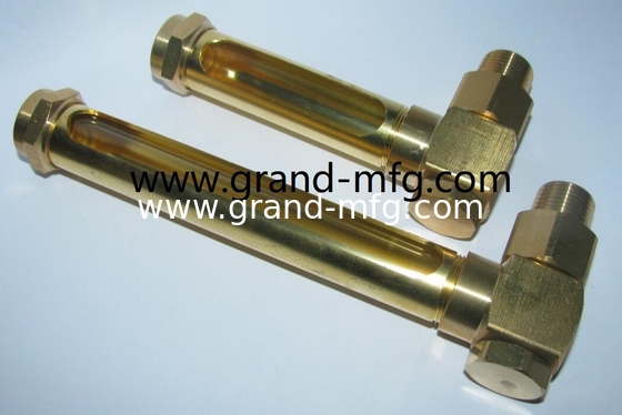 Custom oil sight glass male NPT thread 3/4&quot; natural brass tubular oil sight level gauge for oil level checing gearbox brass tubular oil level gauge supplied