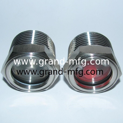 male BSP G thread 3/8&quot; 3/4&quot; blower aluminium oil level sight glasses with 3mm glass Aluminum Oil Level Sight Glass Versatile and Resistant to High Temperatures and Pressure Custom Sizes