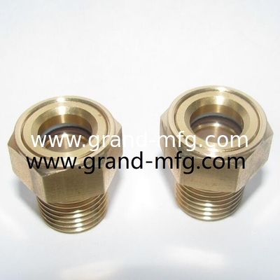 Npt 1/4 inch forklift truck radiator oil sight glasses with FKM O-ring  Brass Oil Sight Glass for Pump Gearboxes Compressor and Power Transmission Brass Material Various Glass Types Multiple Sizes