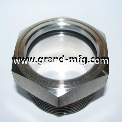 NPT 1/4 high pressure stainless steel oil sight glass SS304 liquid oil level sights 300PSI reducers gearbox oil viewport sight indicator