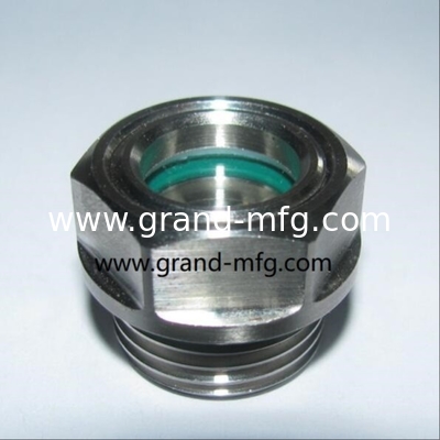NPT 1/4 high pressure stainless steel oil sight glass SS304 liquid oil level sights 300PSI reducers gearbox oil viewport sight indicator