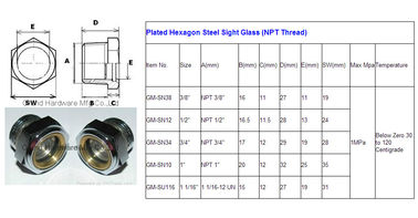 air compressor steel oil sight glass