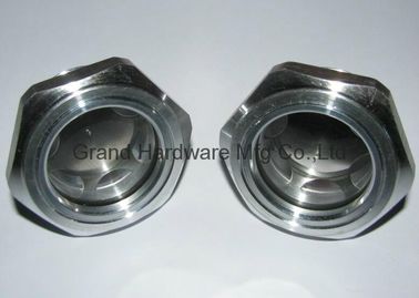 BSP G thread 1 inch Hexagon aluminum oil level sight glass with reflector for compressor,male thread oil sight plug supplier