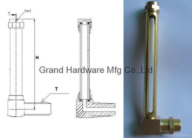 NPT1/4&quot;,BSP(G thread) 1/4&quot;,Metric thread M12*1.5 M14*1.5 M16*1.5 L type brass oil level gauges with galss tube