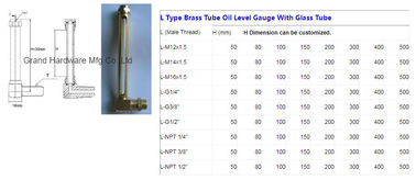 3/4 inch brass check oil level gauge for horizontal drum - Npt thread,BSP,G thread,Metric thread available