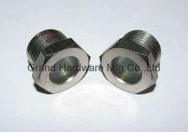 Metric thread M60  male thread Nickel plated Steel liquid level Sight glass with reflector