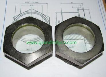 male BSP thread 1-1/4&quot; steel fused sight windows,indicators with natural glass