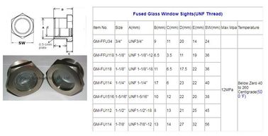 M27x1.5 M22x1.5 refrigeration equipment fused steel sight glass fused sight window oil sight glass manufacturer China