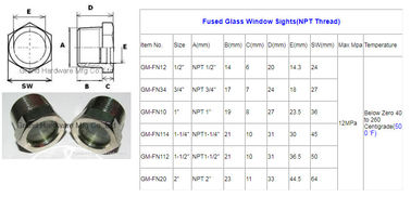 Flat flange sight glass NPT 3/4&quot; Fused Oil sight glass for refrigeration equipment or industrial custom available