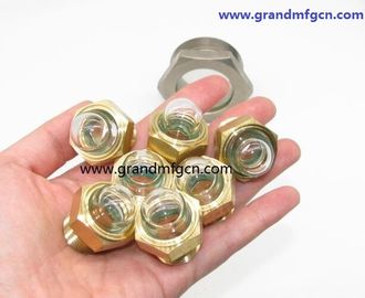 male NPT BSP pipe threads 3/4&quot; radiator dome oil level glass sight with natural glass OEM and ODM service