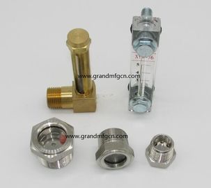 male NPT thread 1/4&quot; natural brass oil sight glass level gauge for oil level checing quartz glass tube ODM OEM welcome