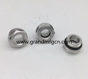 male Metric thread M22x1.5 industrial equipment oil level glass sights with natural glass OEM and ODM service