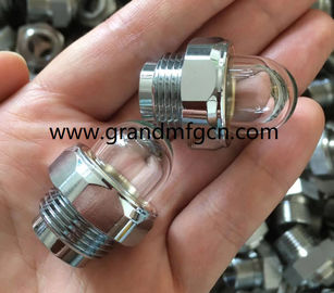 male Metric threads M20X1.5 M22X1.5 pump domed oil level sight window sight gauge nickel plated with glass