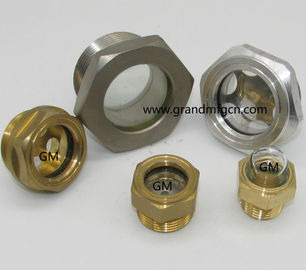 male Metric threads M20X1.5 M22X1.5 pump domed oil level sight window sight gauge nickel plated with glass