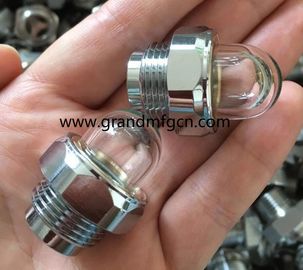 male NPT pipe threads 1/2 inch domed shaped flow liquid level gauge oil level sight glass indicator for pumps custom
