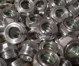 Aluminum alloy oil standard Oil mirror Hexagon screw-in oil window oil level sight gauge indicators male Metric thread
