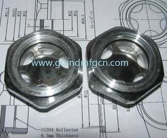 Aluminum alloy oil standard Oil mirror Hexagon screw-in oil window oil level sight gauge indicators male Metric thread