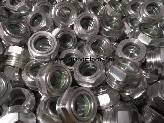Aluminum oil standard Oil mirror Hexagon screw-in G1/2 Aluminum Natural glass Tempered Oil level sight glass