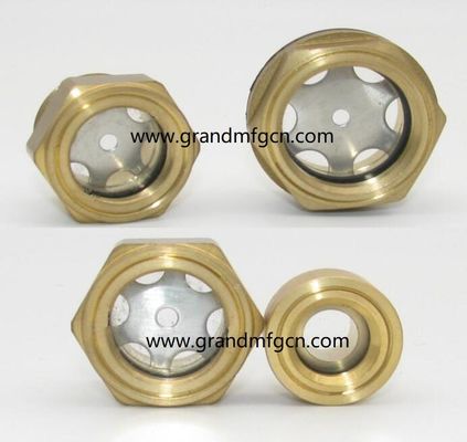 in stock NPT thread 3/8 INCH clear domed oil level sight indicators hex screw-in Oil level sight glass with thread lock