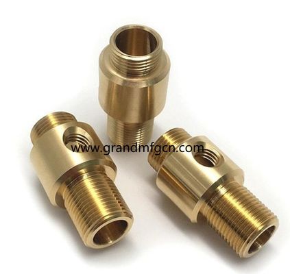 custom precision metal machined parts quality brass turned parts NPT male thread connectors brass fittings