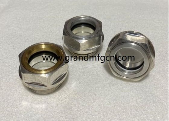 milled hex head aluminum oil sight glass indicator use for air compressors roots blowers male thread M22X1.5 M27X1.5