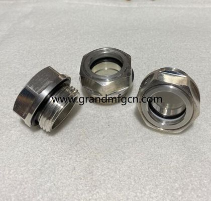 M24M28X1.5 corrosion resistant blower aluminum site glass hex screw-in Oil level sight glass oil level gauge indicatiors