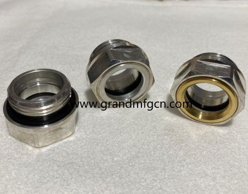 M22M26X1.5 corrosion resistant blower aluminum site glass hex screw-in Oil level sight glass oil level gauge indicatiors