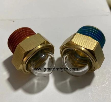 NPT 1/2 INCH clear domed oil level sight indicators hex screw-in Oil level sight glass with blue thread lock