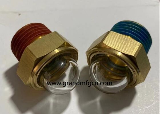 male NPT thread 3/4 INCH brass domed oil level sight indicator hex screw-in Oil level sight glass with thread lock