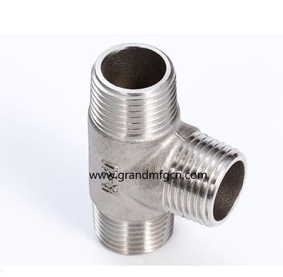 stainless steel 304 316 custom precision machined part accessories ss304 tee fittings OEM NPT SS304 connectors