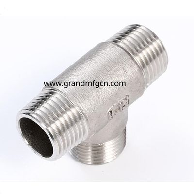 stainless steel 304 316 custom precision machined part accessories ss304 tee fittings OEM NPT SS304 connectors