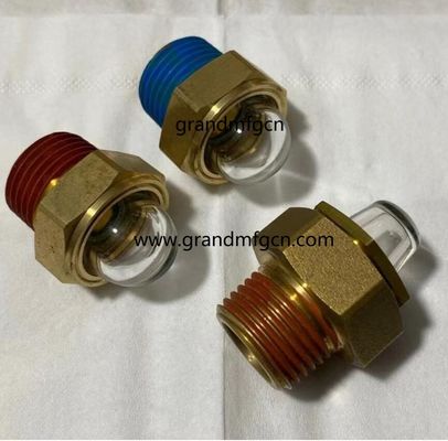 male NPT pipe threads 1/2 inch domed shaped flow liquid level gauge oil level sight glass indicator for pumps custom