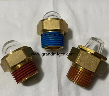 in stock NPT thread 1/2 INCH clear domed oil level sight indicators hex screw-in Oil level sight glass with thread lock